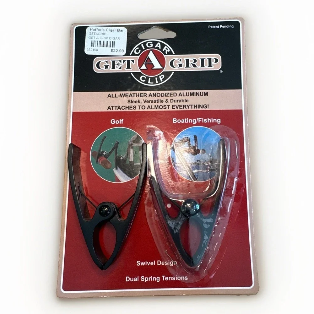 Get A Grip Cigar Clip Black All Weather Anodized Aluminum Swivel Golf Boating